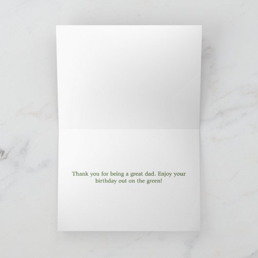 ゴルフコースハッピーバースデーフォトパーソナライズされたパパ カード (内部)
