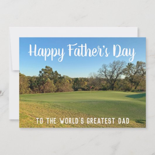 ゴルフコースハッピーファーザーズデイパーソナライズされたゴルファー カード (正面)