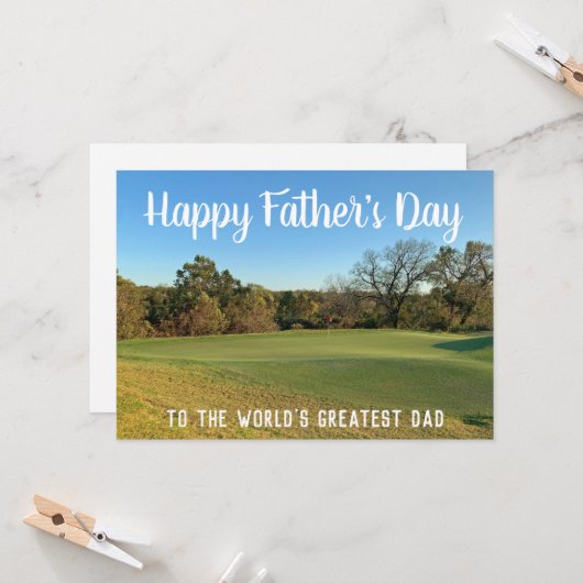 ゴルフコースハッピーファーザーズデイパーソナライズされたゴルファー カード (正面/裏面インサイチュ)