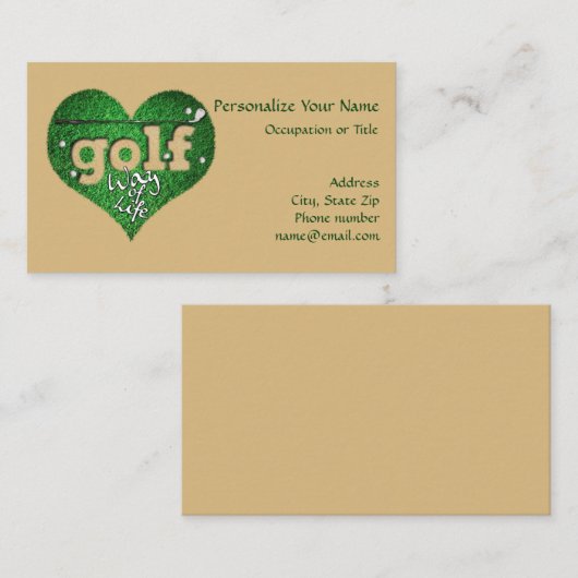 ゴルフコースハート&ゴルフクラブの生き方 名刺 (正面/裏面)