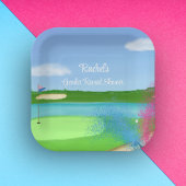 ゴルフコースバンカージェンダーが赤ちゃんシャワーを明らかにする ペーパープレート