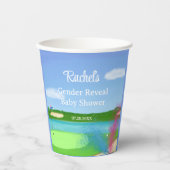 ゴルフコースバンカージェンダーが赤ちゃんシャワーを明らかにする 紙コップ (正面)