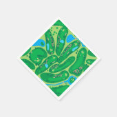 ゴルフコースパーゴルフ場グリーン スタンダードカクテルナプキン (角)