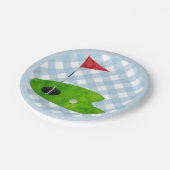 ゴルフコースプレイドブルーホワイトカントリー名門私立校風のクラブ ペーパープレート (アングル)