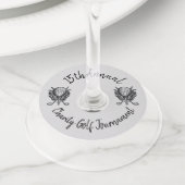 ゴルフコースボールティークラブチャリティゴルフトーナメント ワイングラスタグ (クローズアップ)