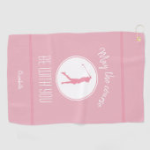 ゴルフコースレディーゴルファーMonogramプロピモダンンク ゴルフタオル (横)