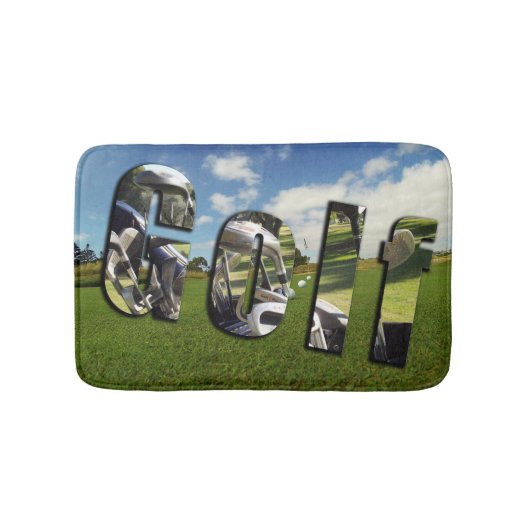 ゴルフコースロゴ、メモリーフォーム浴用マット バスマット (正面)