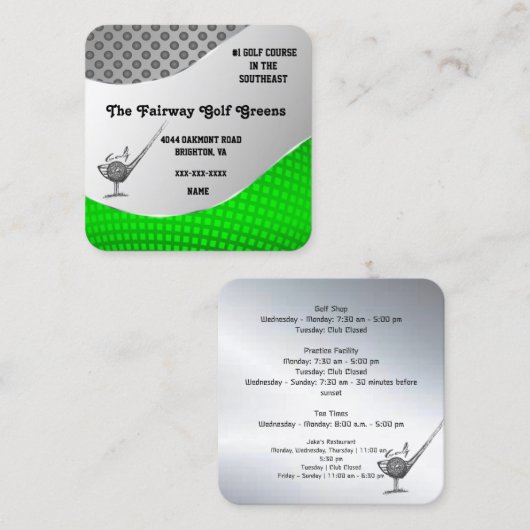 ゴルフコース名刺 スクエア名刺 (正面/裏面)