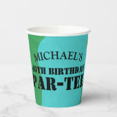 ゴルフコース誕生日パーティー（名前付き） 紙コップ (左)