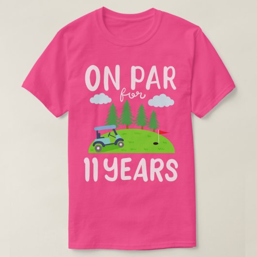 ゴルフコース11誕生日ゴルフカート Tシャツ (デザイン正面)