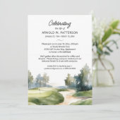 ゴルフコース ゴルフ ライフのお祝い フォト 招待状 (スタンド正面)