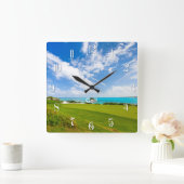 ゴルフコース スクエア壁時計 (ホーム)