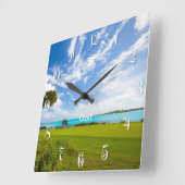 ゴルフコース スクエア壁時計 (傾斜)
