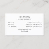 ゴルフコーチゴルフインストラクター名刺 名刺 (裏面)