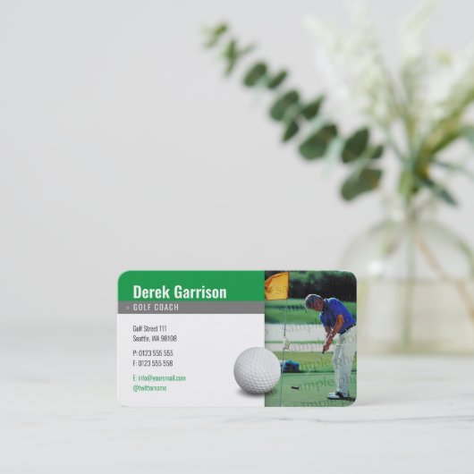 ゴルフコーチプレーヤーフォト |プロフェッショナルスポーツ 名刺 (スタンド正面)