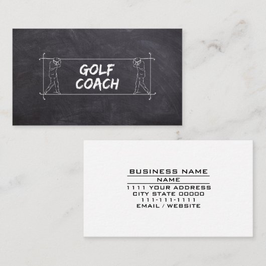 ゴルフコーチ先生レッスンインストラクター指導 名刺 (正面/裏面)