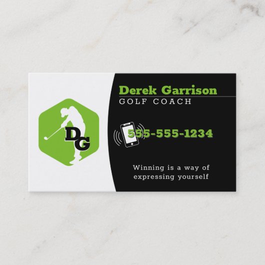 ゴルフコーチ |トレーナーの練習レッスン 名刺 (正面)
