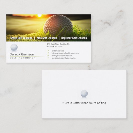 ゴルフコーチ |プロフェッショナルゴルフインストラクター 名刺 (正面/裏面)