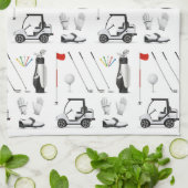 ゴルフゴルファーのゴルフ誕生日パーティー キッチンタオル (折り畳み)