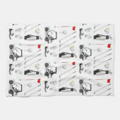 ゴルフゴルファーのゴルフ誕生日パーティー キッチンタオル (横)