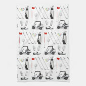 ゴルフゴルファーのゴルフ誕生日パーティー キッチンタオル (縦)