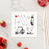 ゴルフゴルファーのゴルフ誕生日パーティー スタンダードカクテルナプキン (インサイチュ)