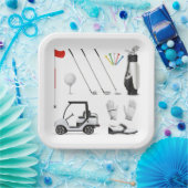 ゴルフゴルファーのゴルフ誕生日パーティー ペーパープレート (パーティー)