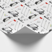 ゴルフゴルファーのゴルフ誕生日パーティー ラッピングペーパー (角)