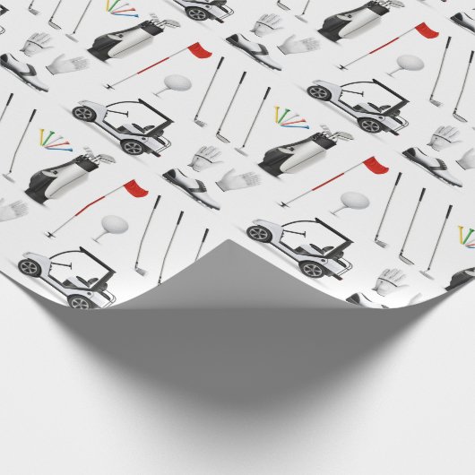 ゴルフゴルファーのゴルフ誕生日パーティー ラッピングペーパー (角)