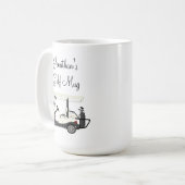 ゴルフゴルファーカートコパーソナライズされたーヒービールカップマグ コーヒーマグカップ (正面左)