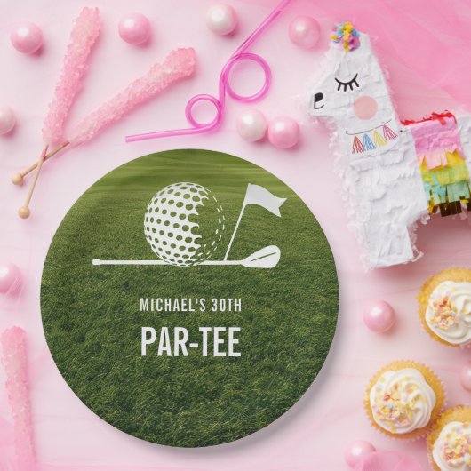 ゴルフゴルファーゴルフミニマリストメンズ誕生日 ペーパープレート (パーティー)