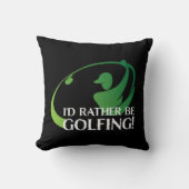 ゴルフゴルファーモダンスポーツブラックグリーンホーム クッション (正面)