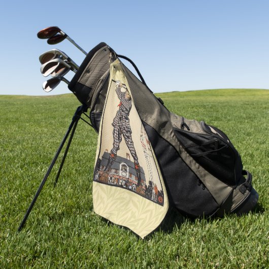 ゴルフゴルファーヴィンテージアンティークゴルフ ゴルフタオル (グリーン)