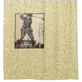 ゴルフゴルファーヴィンテージアンティークゴルフ シャワーカーテン (正面)