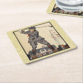 ゴルフゴルファーヴィンテージアンティークゴルフ スクエアペーパーコースター (アングル)