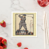 ゴルフゴルファーヴィンテージアンティークゴルフ スタンダードカクテルナプキン (インサイチュ)