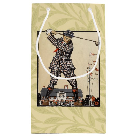 ゴルフゴルファーヴィンテージアンティークゴルフ スモールペーパーバッグ (裏面)