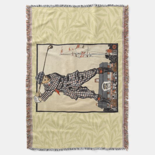 ゴルフゴルファーヴィンテージアンティークゴルフ スローブランケット (正面縦)