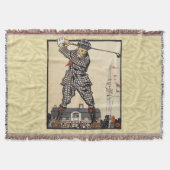 ゴルフゴルファーヴィンテージアンティークゴルフ スローブランケット (正面)
