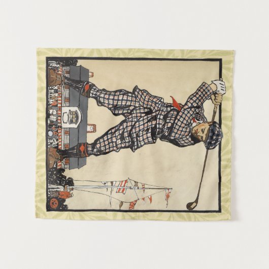 ゴルフゴルファーヴィンテージアンティークゴルフ タペストリー