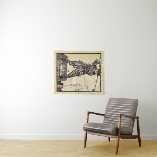 ゴルフゴルファーヴィンテージアンティークゴルフ タペストリー (インサイチュ(横))