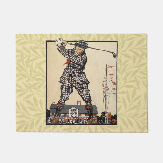 ゴルフゴルファーヴィンテージアンティークゴルフ ドアマット (正面)