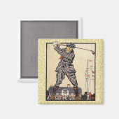 ゴルフゴルファーヴィンテージアンティークゴルフ マグネット (正面/裏面)