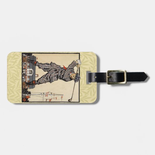 ゴルフゴルファーヴィンテージアンティークゴルフ ラゲッジタグ (正面横)