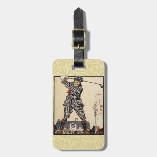 ゴルフゴルファーヴィンテージアンティークゴルフ ラゲッジタグ (正面縦)