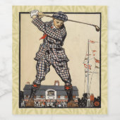 ゴルフゴルファーヴィンテージアンティークゴルフ ワインラベル (シングルラベル)