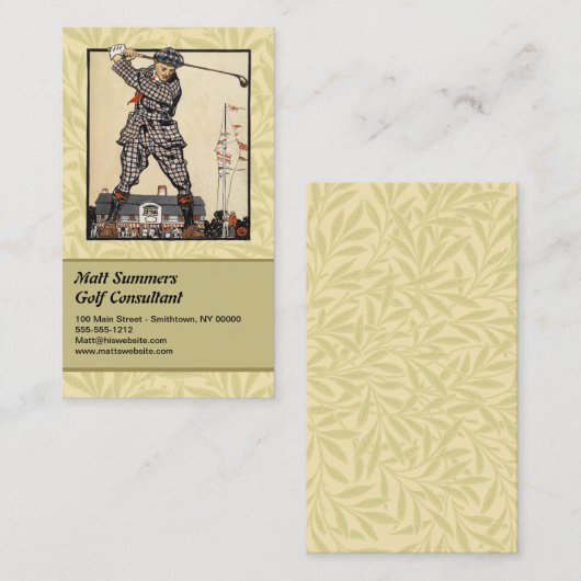 ゴルフゴルファーヴィンテージアンティークゴルフ 名刺 (正面/裏面)