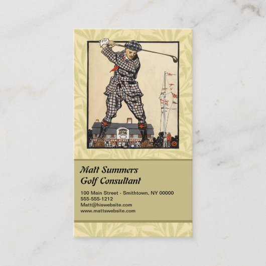 ゴルフゴルファーヴィンテージアンティークゴルフ 名刺 (正面)