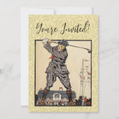 ゴルフゴルファーヴィンテージアンティークゴルフ 招待状 (正面)