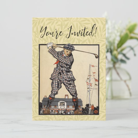 ゴルフゴルファーヴィンテージアンティークゴルフ 招待状 (スタンド正面)